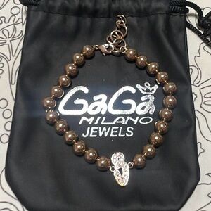 GaGa Milano Rose Gold Beaded Bracelet